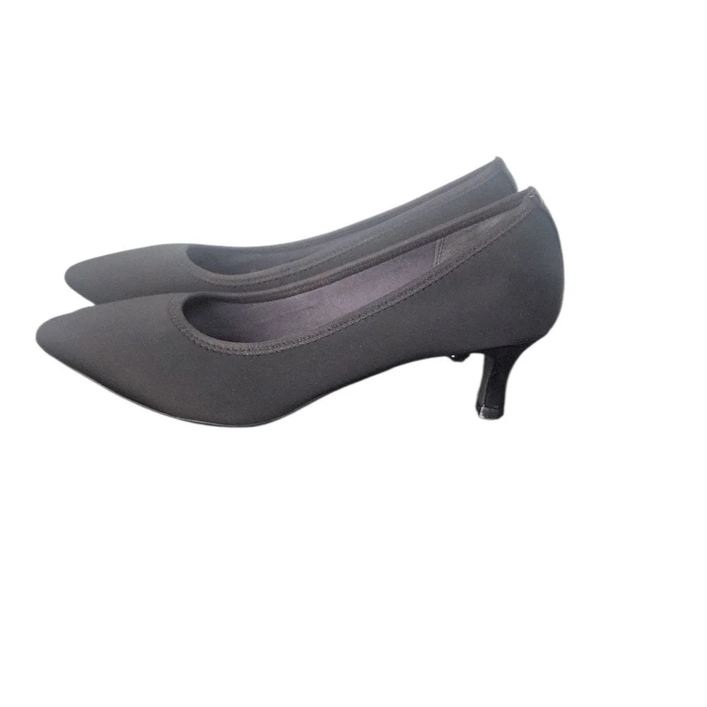 Rockport Total Motion Womens Black Pointed‎ Toe Kitten Heel Pumps CH3757 Size 10